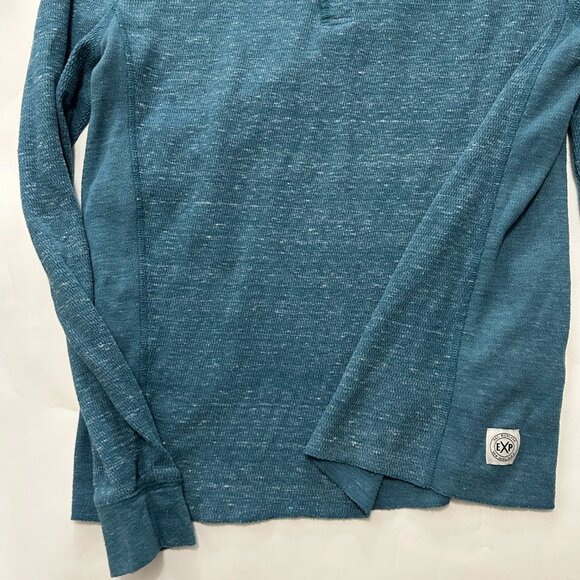 Lot of 2 Express Waffle Henley Shirt Mens sz M Gray & Teal Heathered Thermal Top - Picture 6 of 16